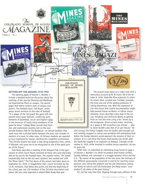 Mines Magazine Turns 100 - the Timothy and Bernadette Marquez ...
