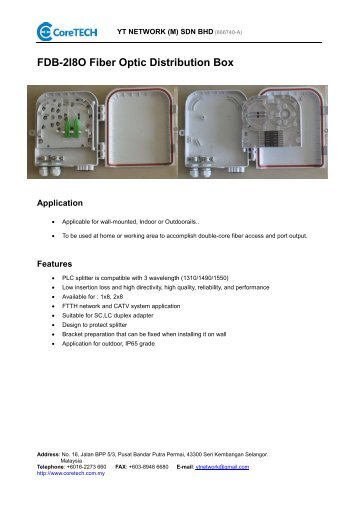 FDB-2I8O Fiber Optic Distribution Box - CoreTECH