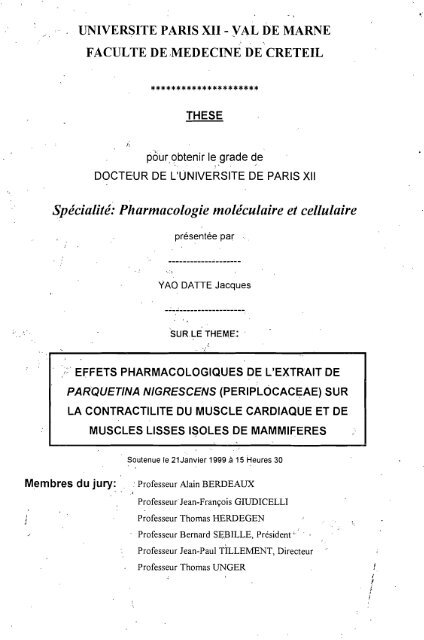 SpÃ©cialitÃ©: Pharmacologie molÃ©culaire et cellulaire