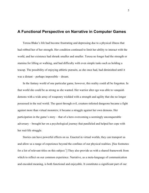 A Functional Perspective on Narrative in Computer Games - Wolf Maul