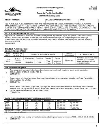 Florida Building Code Plan Review Checklist Florida Building Code Plan Review Checklist
