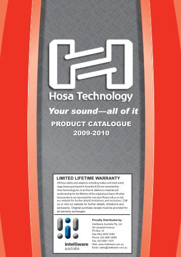 Download the 2009 - 2010 Hosa Catalogue (PDF, 2.76MB)