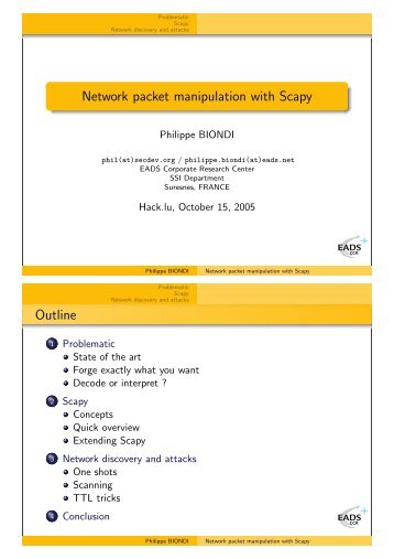 Network packet manipulation with Scapy