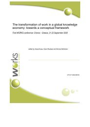 The transformation of work in a global knowledge economy ... - works