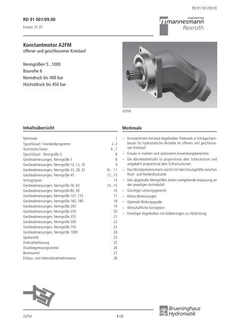 Konstantmotor A2FM - Group VH A/S