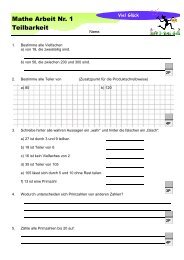 Mathe Arbeit Nr. 1 Teilbarkeit