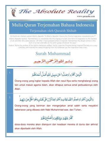 Mulia Quran Terjemahan Bahasa Indonesia Surah Muhammad