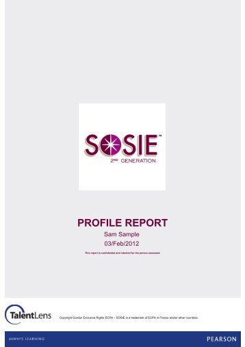 SOSIE - Profile Report - TalentLens
