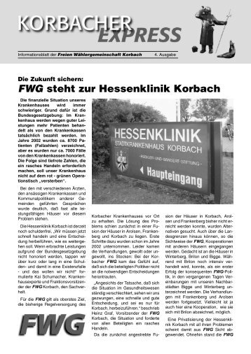 Korbacher Express 4. Ausgabe - FWG Korbach