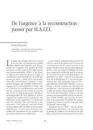 De l'urgence Ã  la reconstruction : passer par H.A.I.T.I. - Evenium