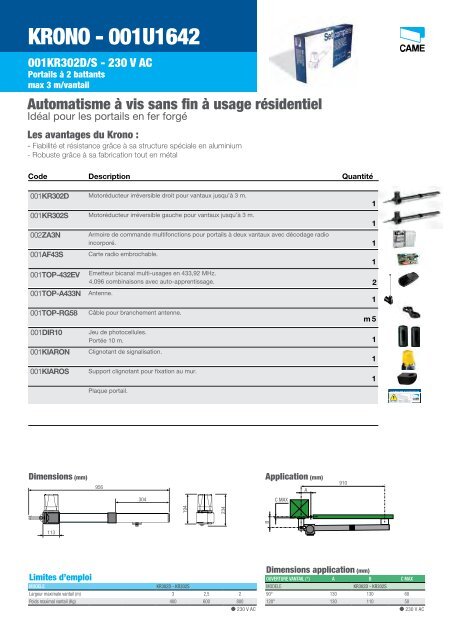 Portails Ã  battants - Came