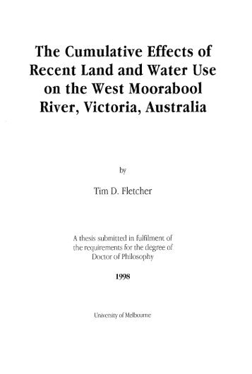 The cumulative effects of recent land and water use on the West ...