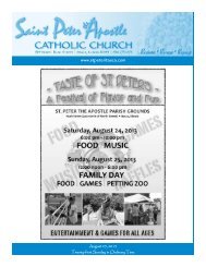 Bulletin - August 25, 2013 - Saint Peter The Apostle Catholic Church