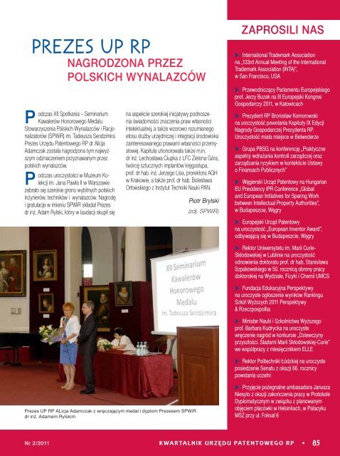 Nr 2/2011 - Regionalny OÅrodek Informacji Patentowej BG AGH