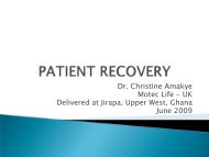 PATIENT RECOVERY by Dr Christine Amakye for ... - MOTEC LIFE-UK