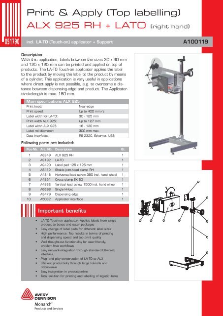 Print Amp Apply Top Labelling Alx 925 Rh Lato Avery Dennison Print Amp Apply Top Labelling Alx 925 Rh Lato Avery Dennison