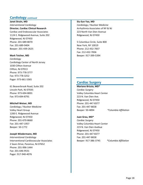 Valley Medical Group Physician Directory - Valley Hospital