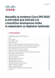 Navodila za modema Cisco DPC3925 in EPC3925 8x4 DOCSIS 3.0 ...