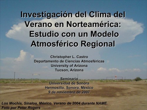 Investigación del Clima del Verano en Norteamérica - University of ...