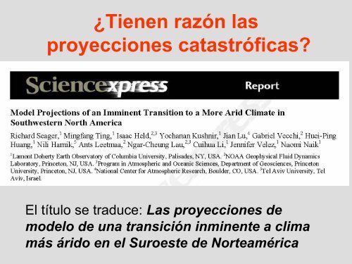 Investigación del Clima del Verano en Norteamérica - University of ...