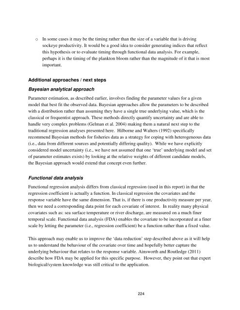 Fraser River sockeye salmon: data synthesis and cumulative impacts