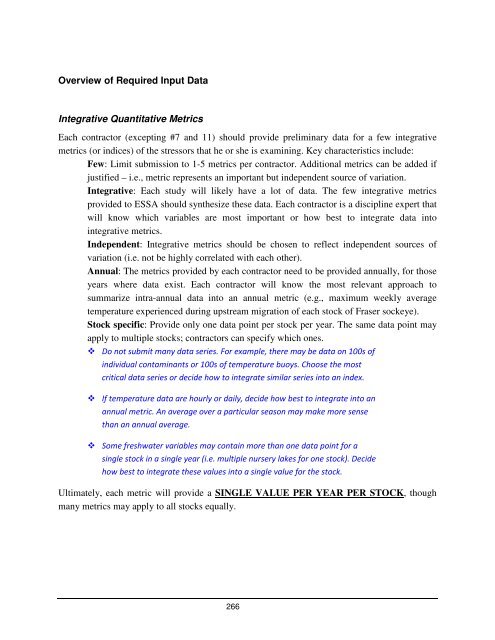 Fraser River sockeye salmon: data synthesis and cumulative impacts