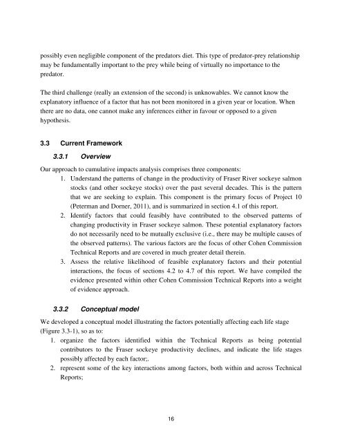 Fraser River sockeye salmon: data synthesis and cumulative impacts