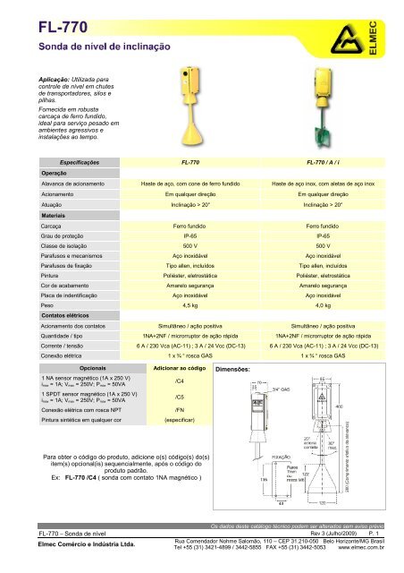 FL-770 - Elmec ComÃ©rcio e IndÃºstria Ltda