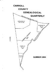 GENEALOGICAL - Carroll County Genealogical Society