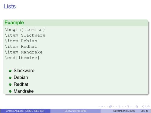 LaTeX tutorial 2008 - QMUL IEEE Student Branch - Queen Mary ...