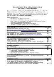 business (short stay) - subclass 456 checklist for repeat visits to ...
