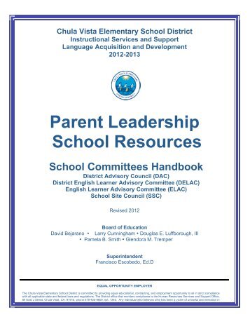 Parent Leadership School Resources - Chula Vista Elementary ...