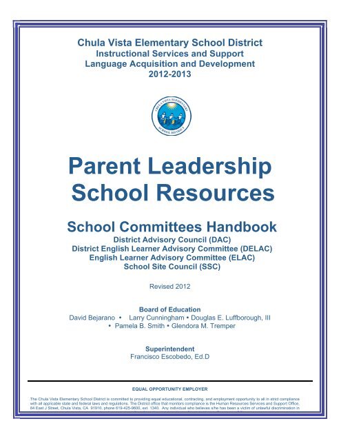 Parent Leadership School Resources - Chula Vista Elementary ...