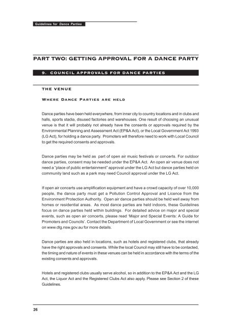 Guidelines for Dance Parties - Division of Local Government - NSW ...