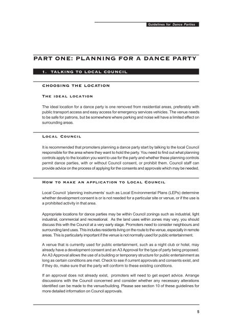 Guidelines for Dance Parties - Division of Local Government - NSW ...