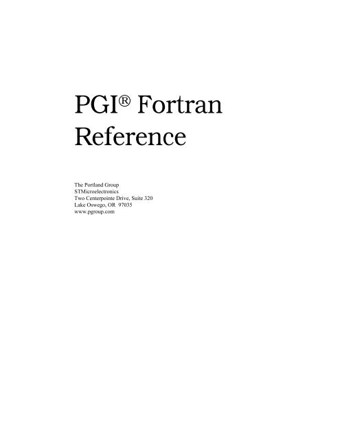 PGI Fortranï - Servidor WWW del Cluster Ladon-Hidra