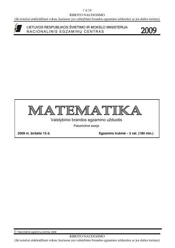 Valstybinio brandos egzamino uÅ¾duotis - Nacionalinis egzaminÅ³ ...