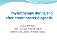 Physiotherapy during and after breast cancer ... - Parkside Hospital