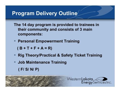 Drilling Rig Training Program