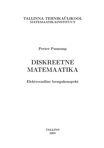Diskreetne matemaatika - Tallinna Tehnikaülikool