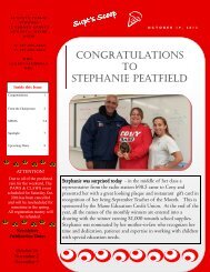 CONGRATULATIONS TO STEPHANIE PEATFIELD