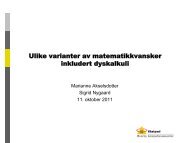 Ulike varianter av matematikkvansker inkludert dyskalkuli