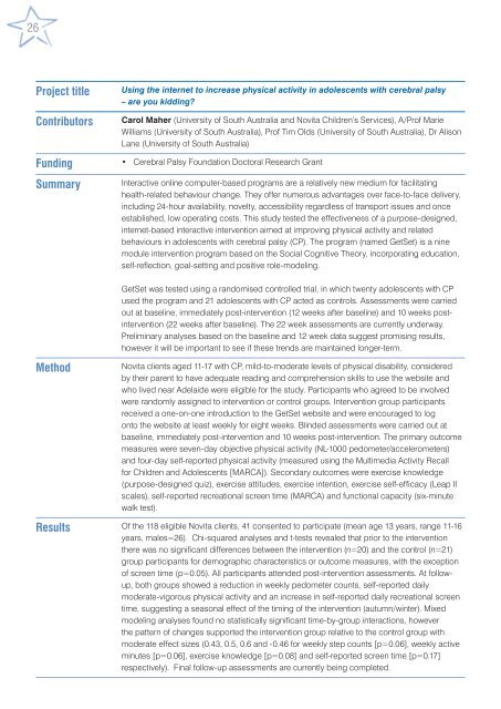 Novita Research Report - 2004 to 2007 - Novita Children's Services