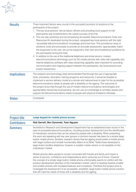 Novita Research Report - 2004 to 2007 - Novita Children's Services