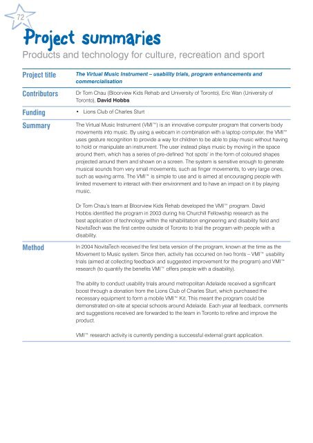 Novita Research Report - 2004 to 2007 - Novita Children's Services