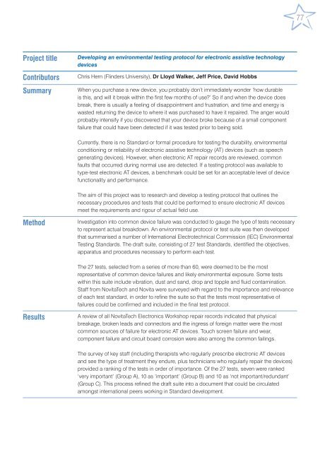 Novita Research Report - 2004 to 2007 - Novita Children's Services