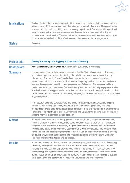 Novita Research Report - 2004 to 2007 - Novita Children's Services