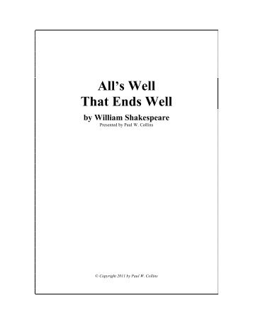All's Well - Shakespeare Right Now!