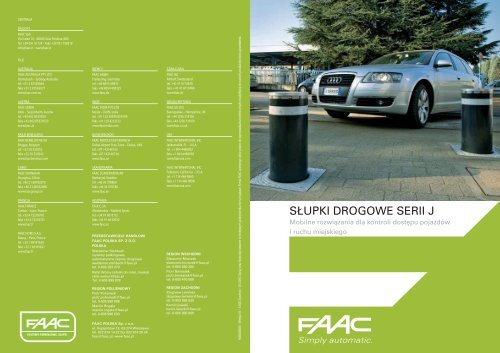 SŁUPKI DROGOWE SERII J - Faac