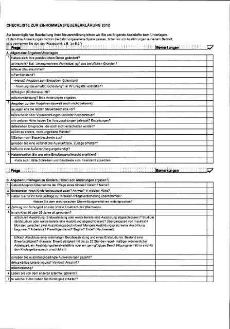 Checkliste ESt. 2012.pdf - Steuerberater Pressler Aktuell